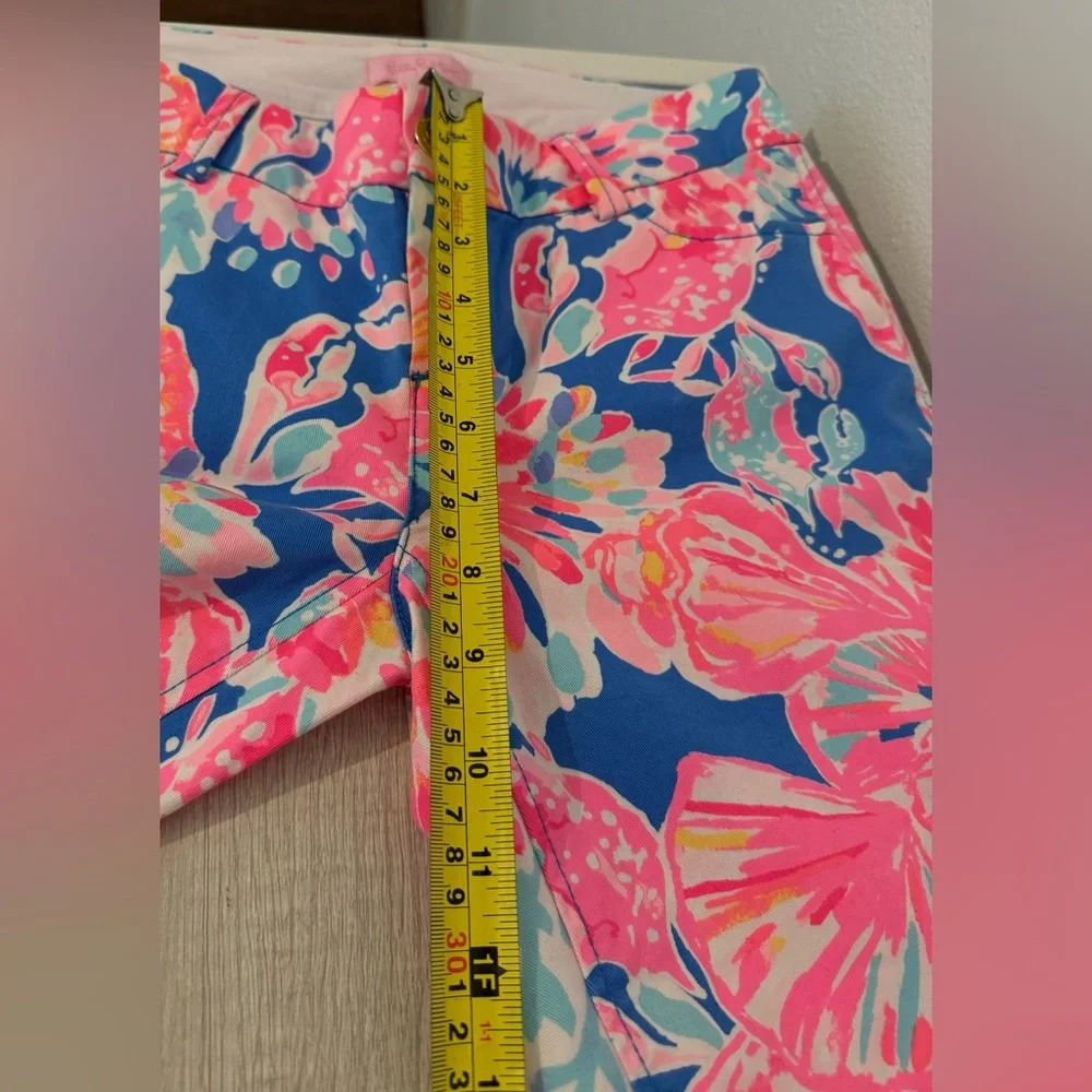 Lilly Pulitzer Sadie Stretch Crab Cropped Pants Bright Coastal South Beach Sz 0 - Picture 7 of 11